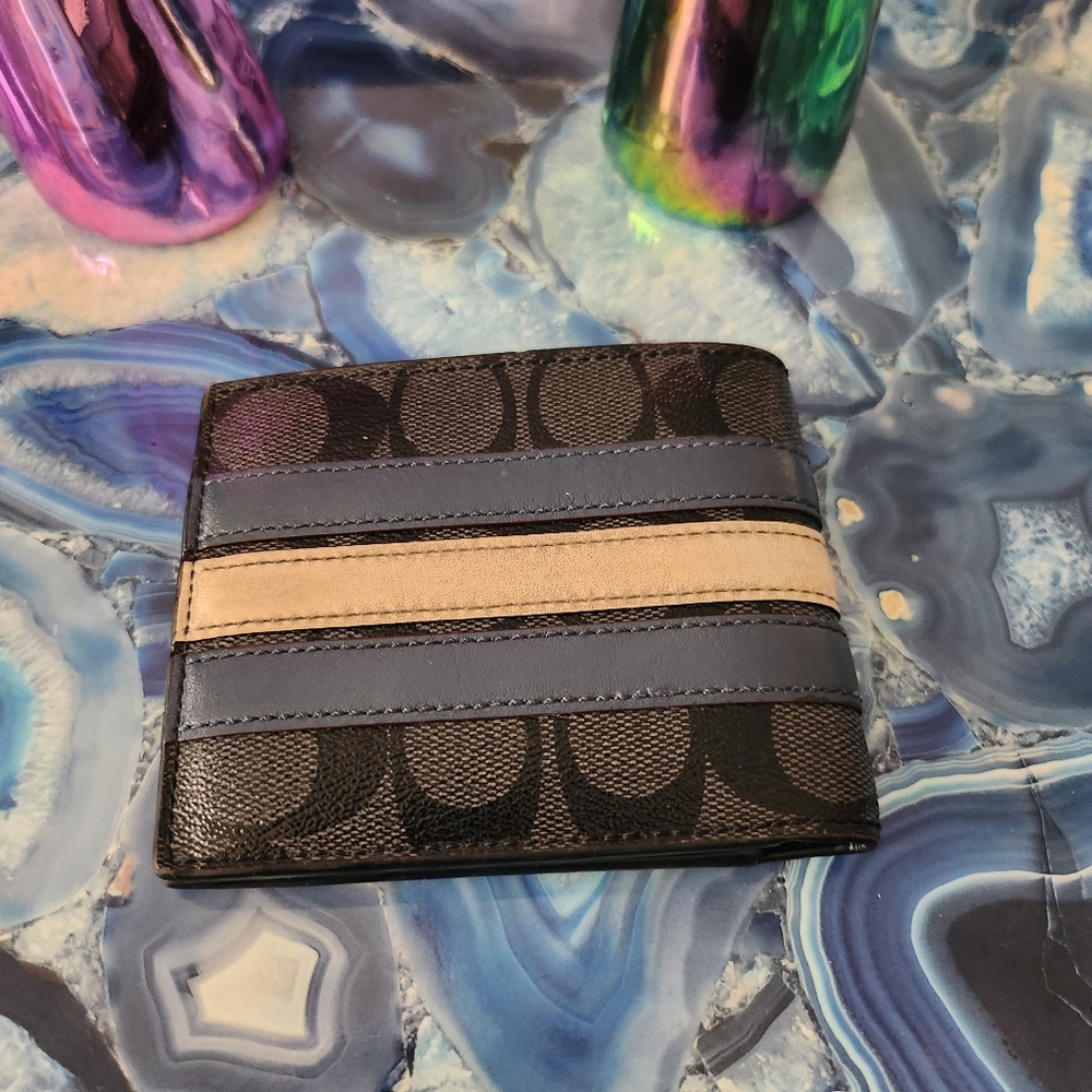 Coach leather signature men's wallet - Picture 2 of 8
